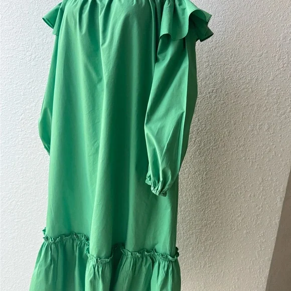 Who What Wear‎ Women’s Enchanted Emerald Green Off the Shoulder Midi Dress XS - Picture 4 of 9